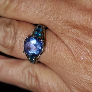 My grandmother's wedding ring. Sky Blue Topaz with Blue Topaz